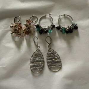 Elegant Silver and Gold Hoop Earrings Set